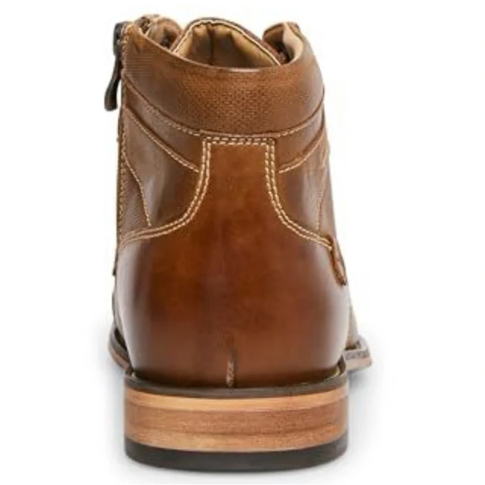 Steve Madden 16 Men’s Dark Tan Jotter Tan Leather Combat Boots